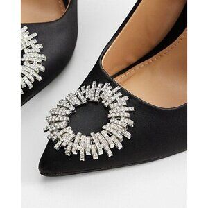 Express Pumps Heels Rhinestone Embellished Black Size 8